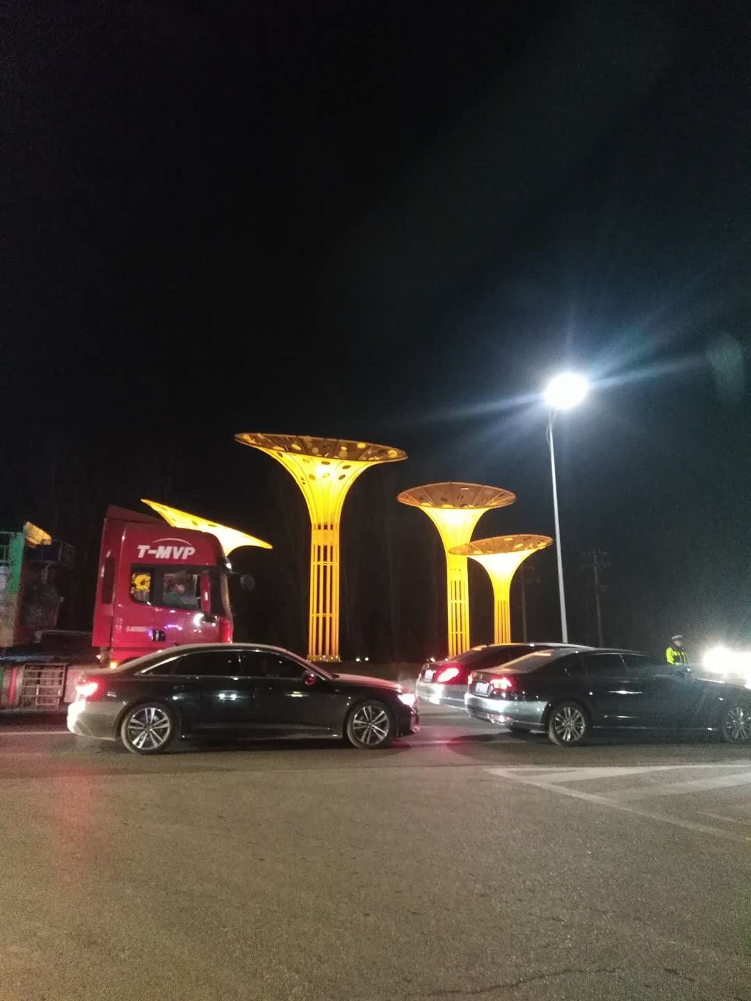 霓虹灯下的安新县城